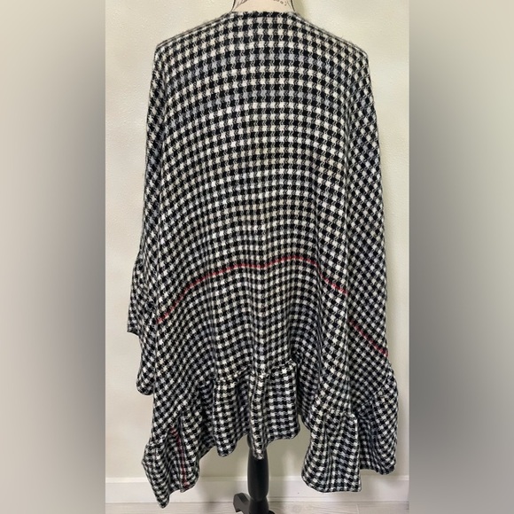 Torrid Gingham Stripe Ruffle Ruana Black Red OS - Picture 7 of 8